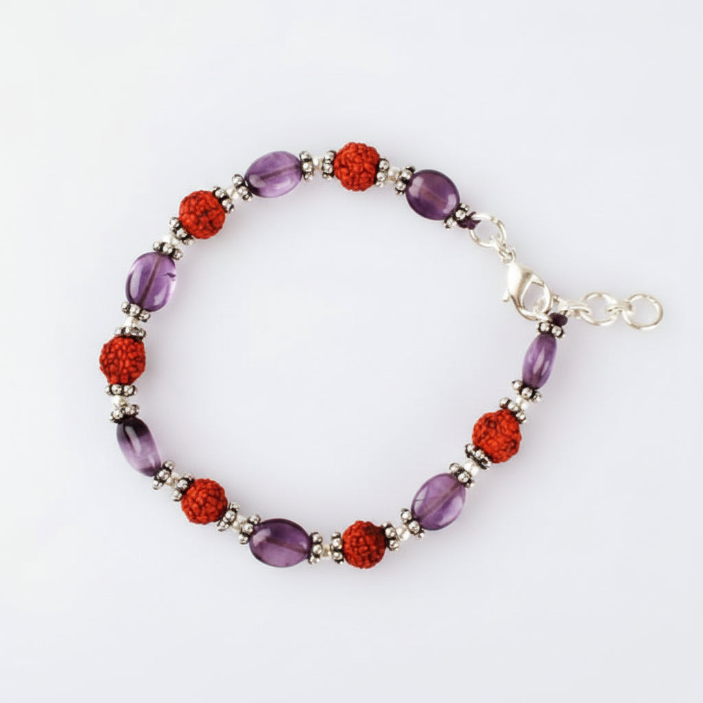 Rudraksha Amethyst Bracelet (II)
