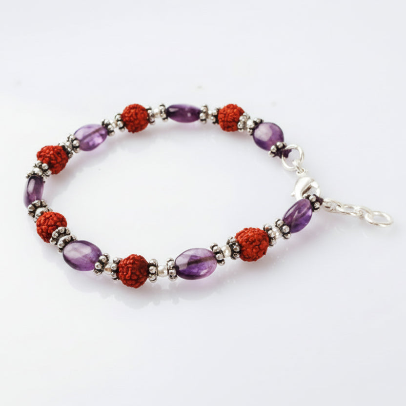 Rudraksha Amethyst Bracelet (II)