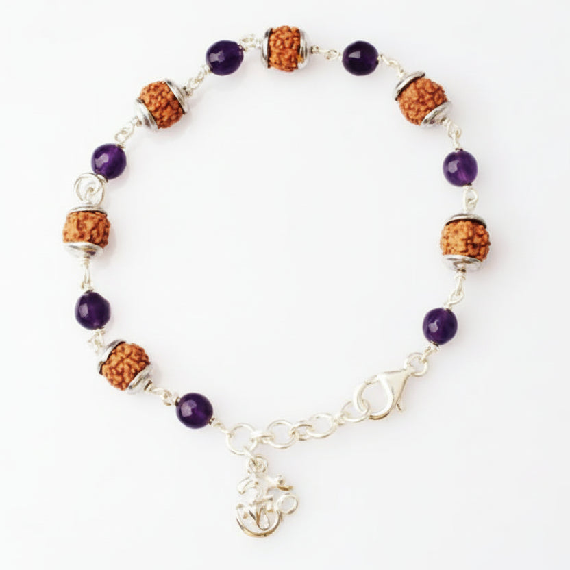 Rudraksha Amethyst Bracelet (III)