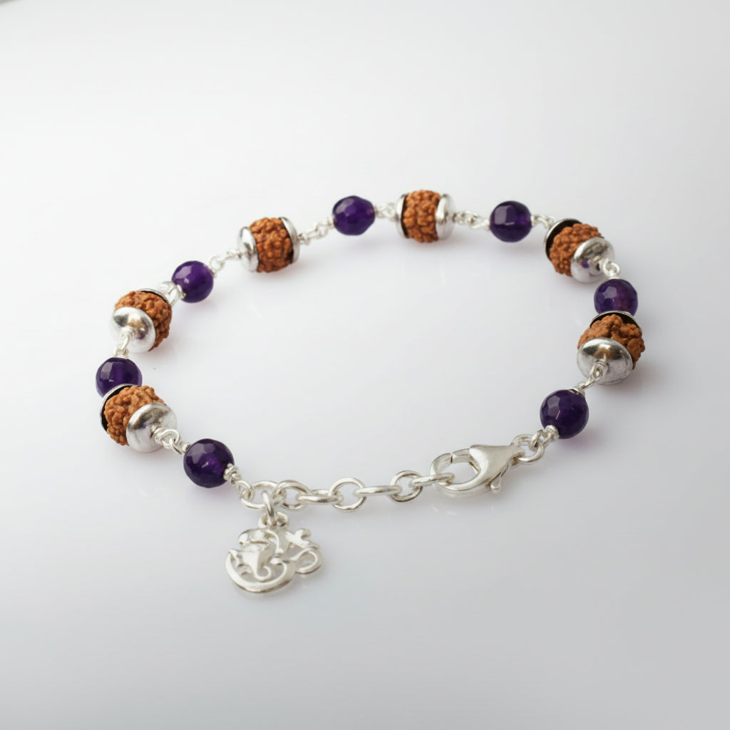 Rudraksha Amethyst Bracelet (III)