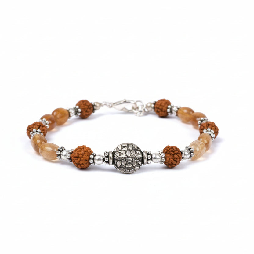 Rudraksha and Gomed Bracelet