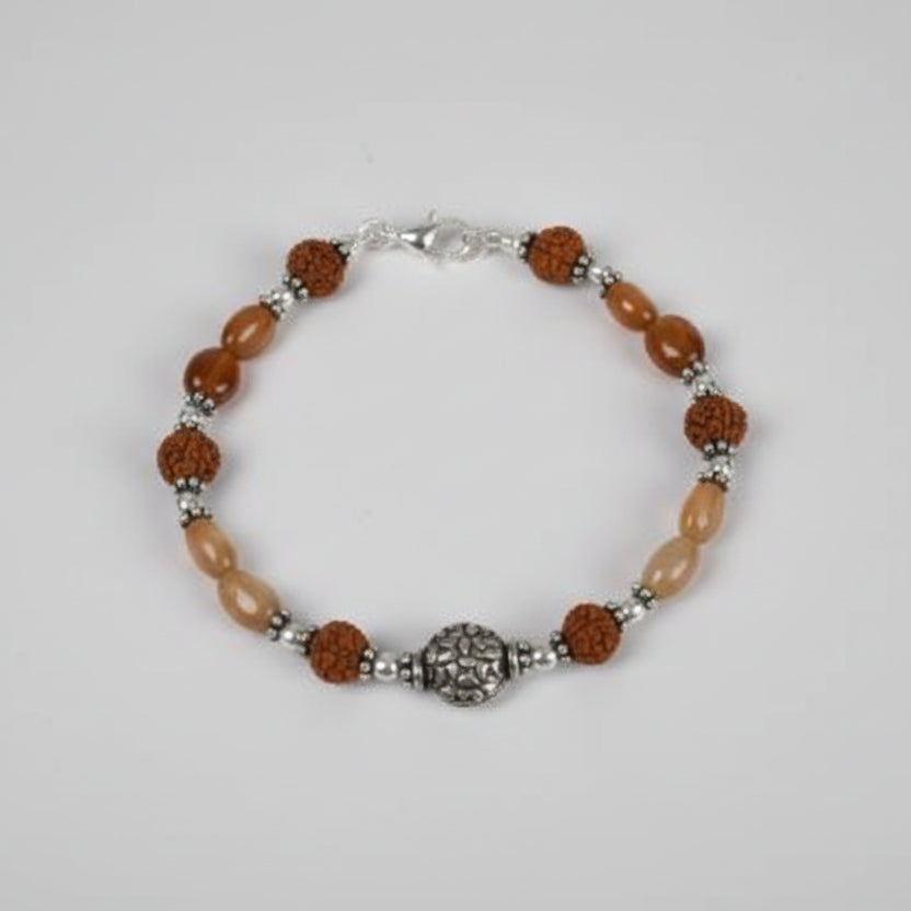 Rudraksha and Gomed Bracelet