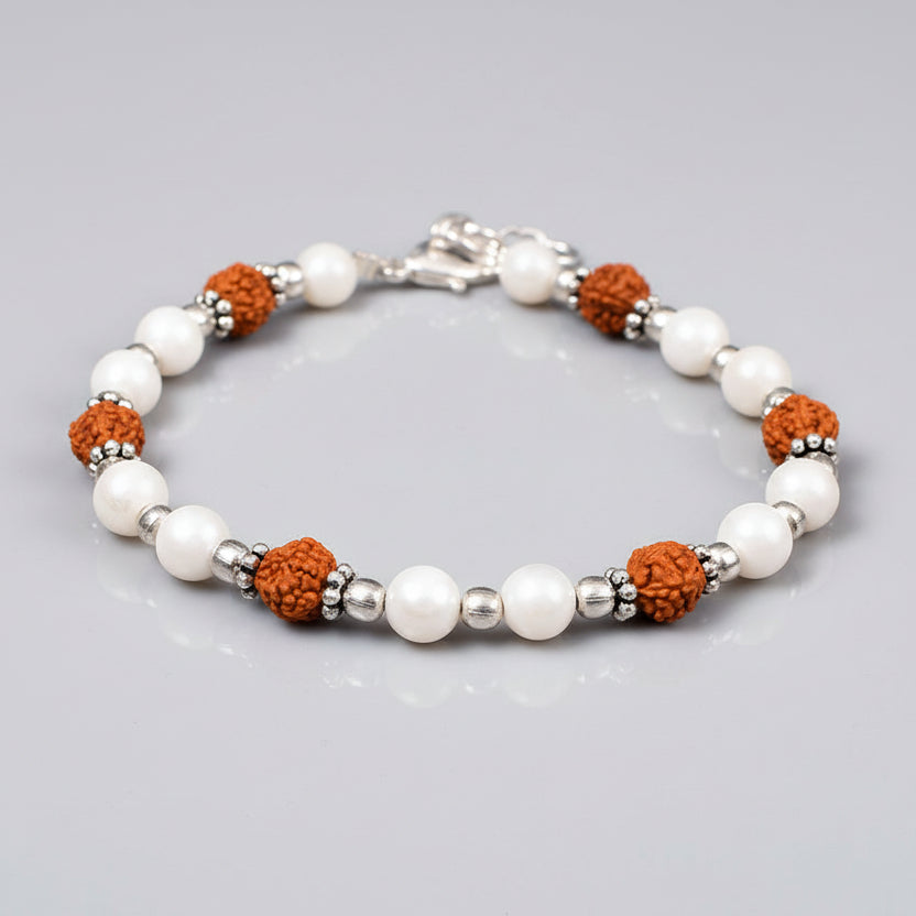 Rudraksha and Mother of Pearl Bracelets