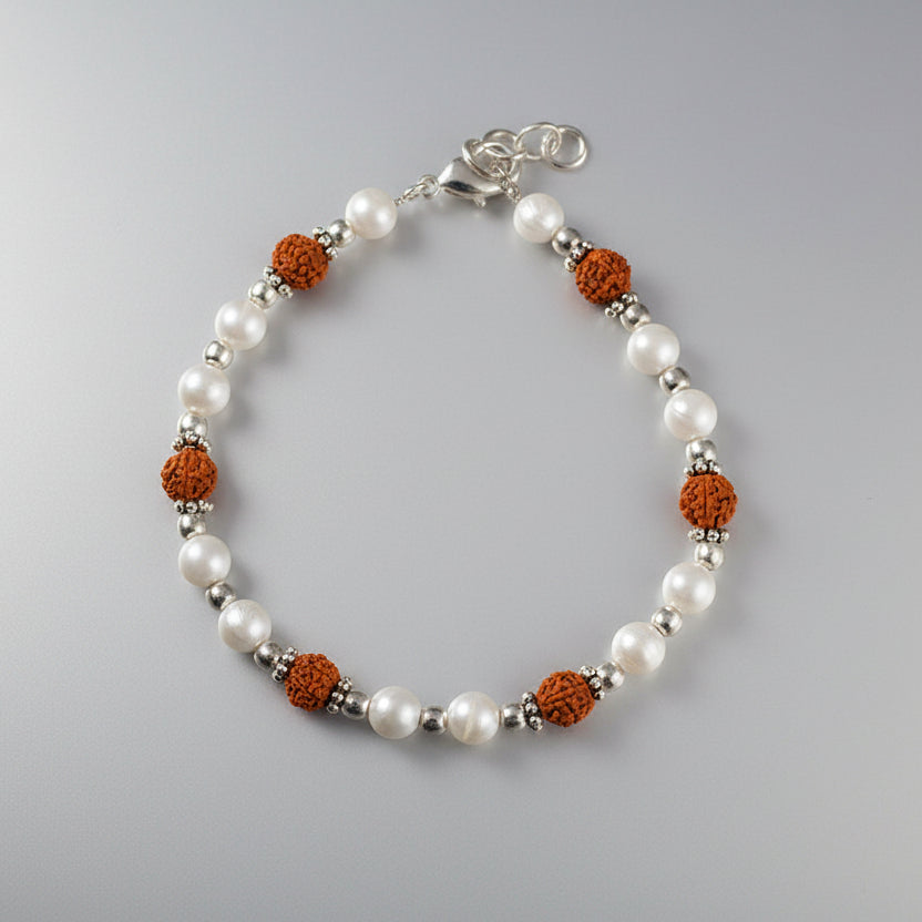Rudraksha and Mother of Pearl Bracelets