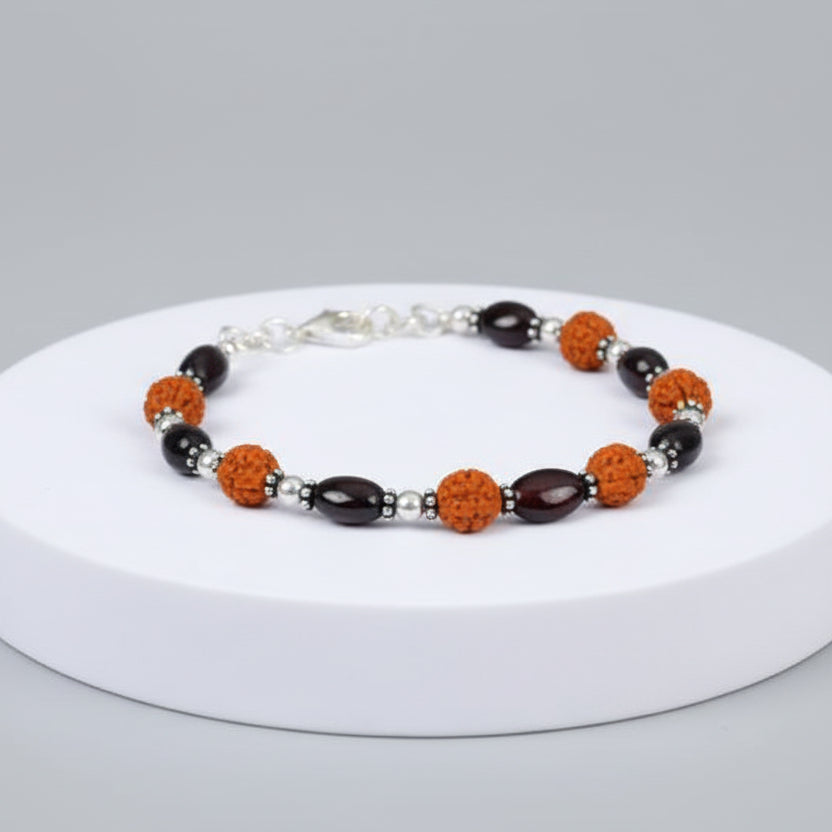 Rudraksha Garnet Bracelet