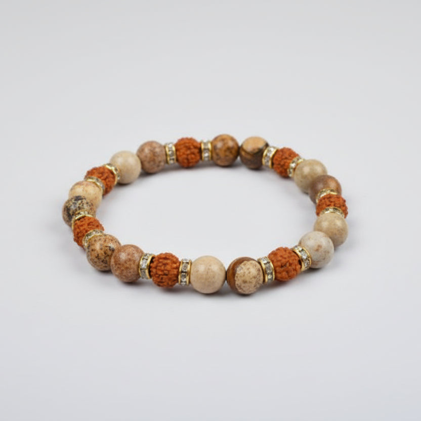Rudraksha Jasper Bracelet (Design I)