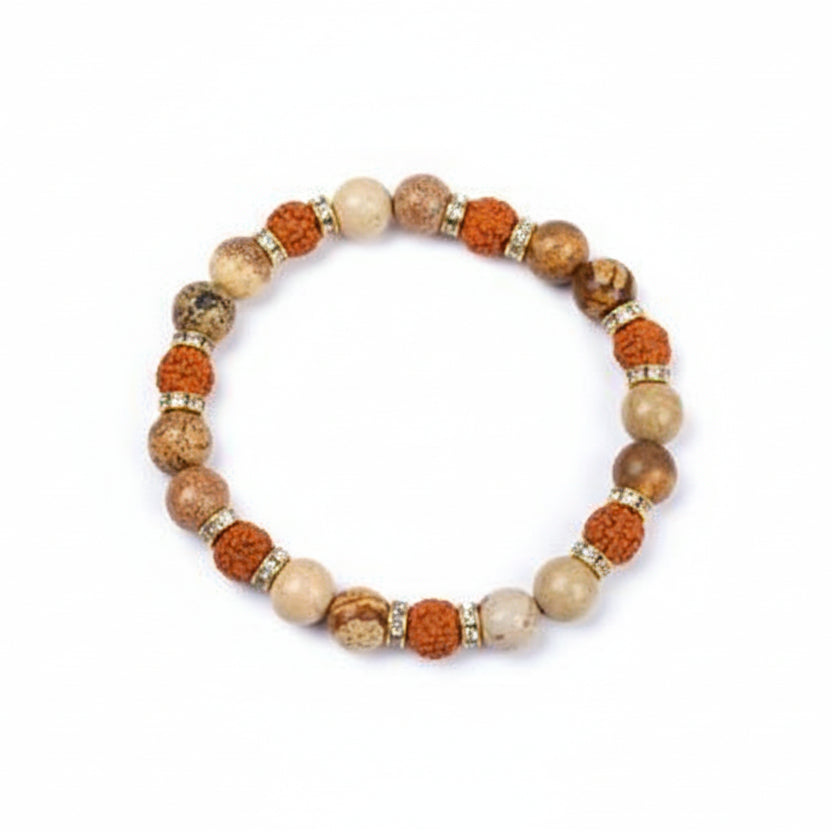 Rudraksha Jasper Bracelet (Design I)