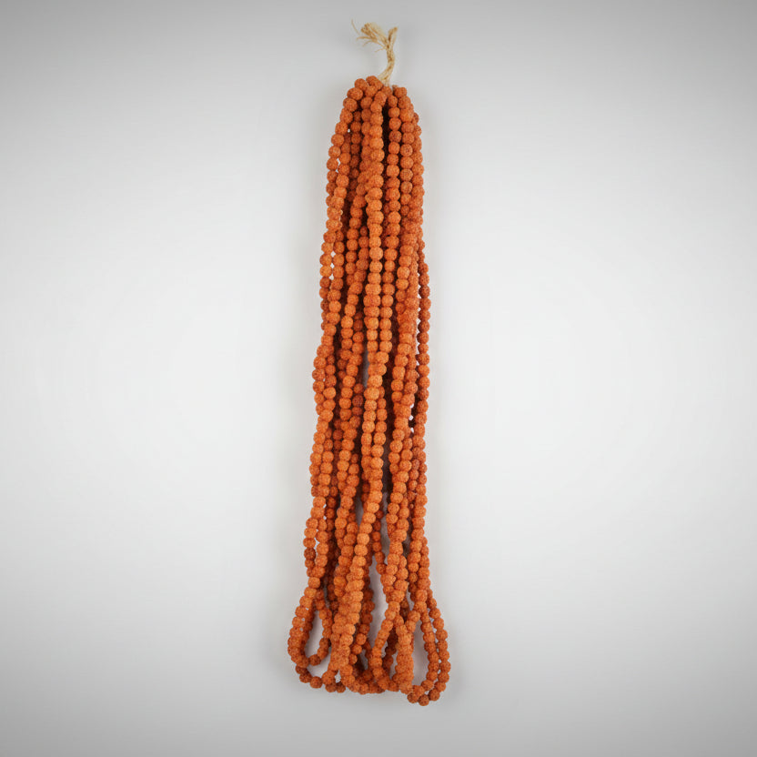 Rudraksha Mala Set of 9 (6 mm)-Without Knots-White