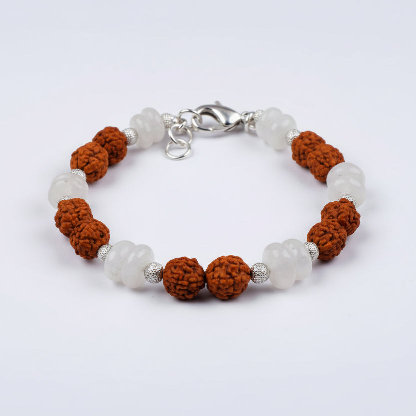 Rudraksha Moonstone Bracelet
