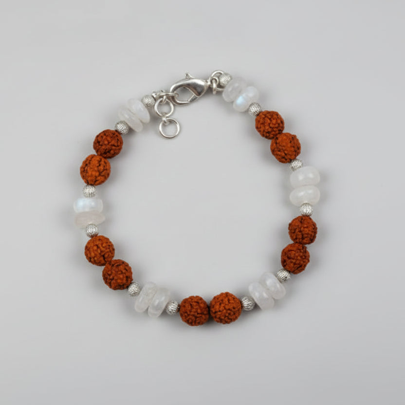 Rudraksha Moonstone Bracelet