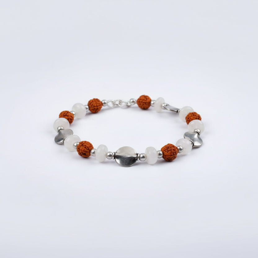 Rudraksha Moonstone Bracelet (I)