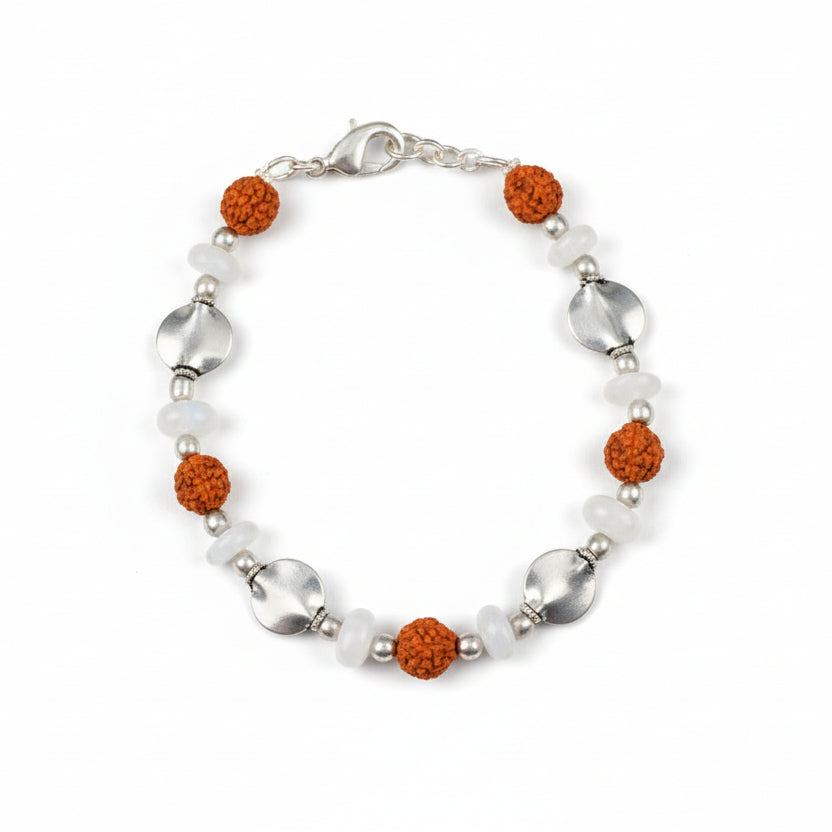 Rudraksha Moonstone Bracelet (I)