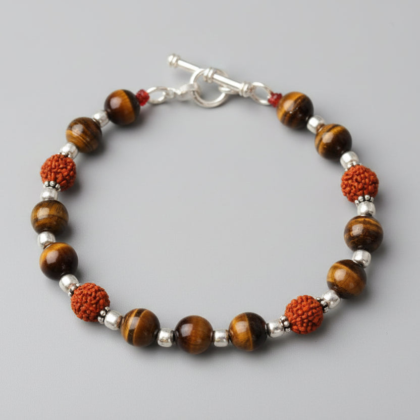 Rudraksha Tiger Eye Bracelet