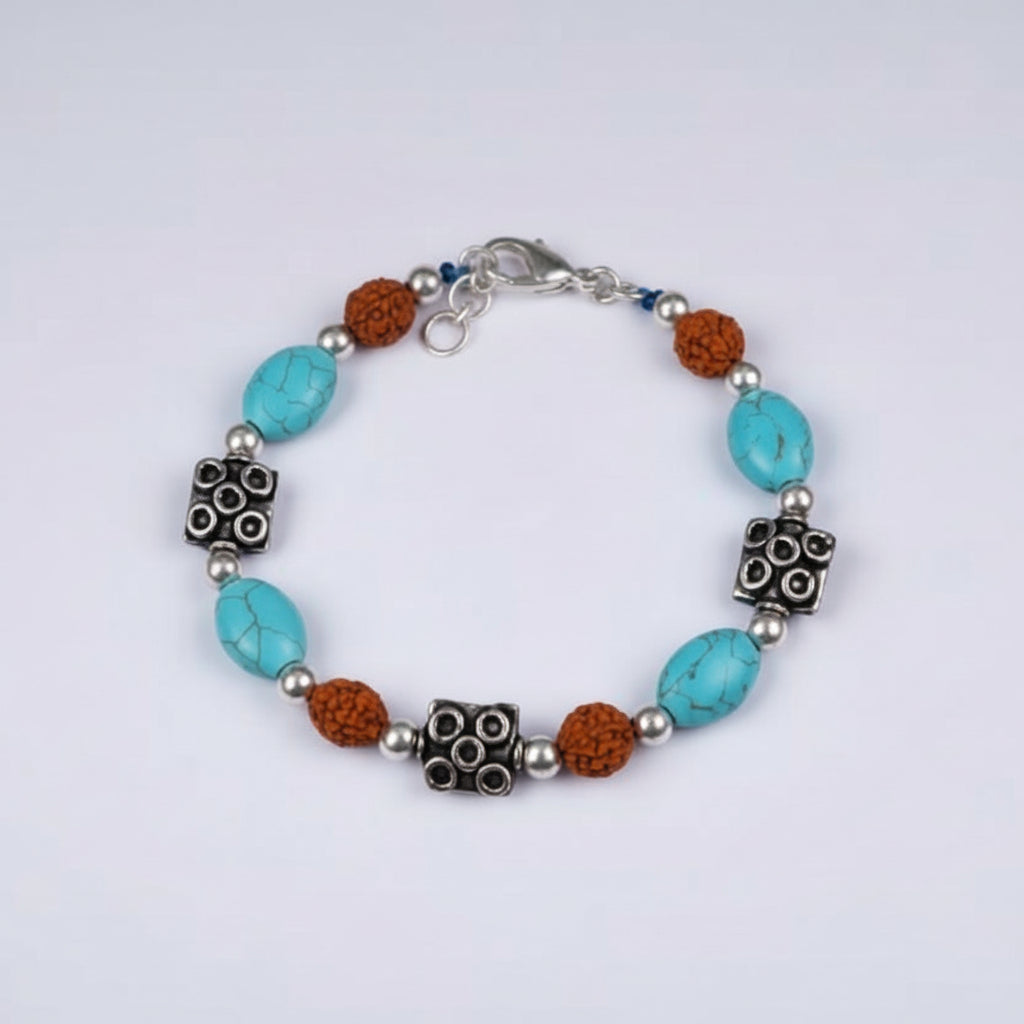 Rudraksha Turquoise Bracelet