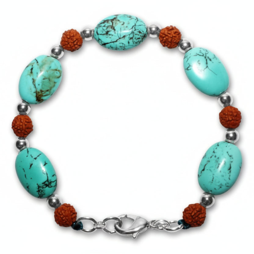 Rudraksha Turquoise Bracelet (IV)