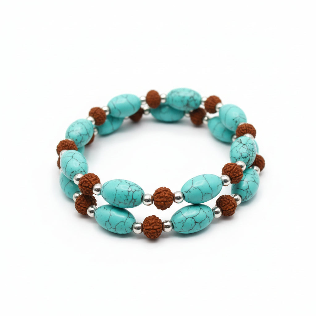Rudraksha Turquoise Bracelet (IV)