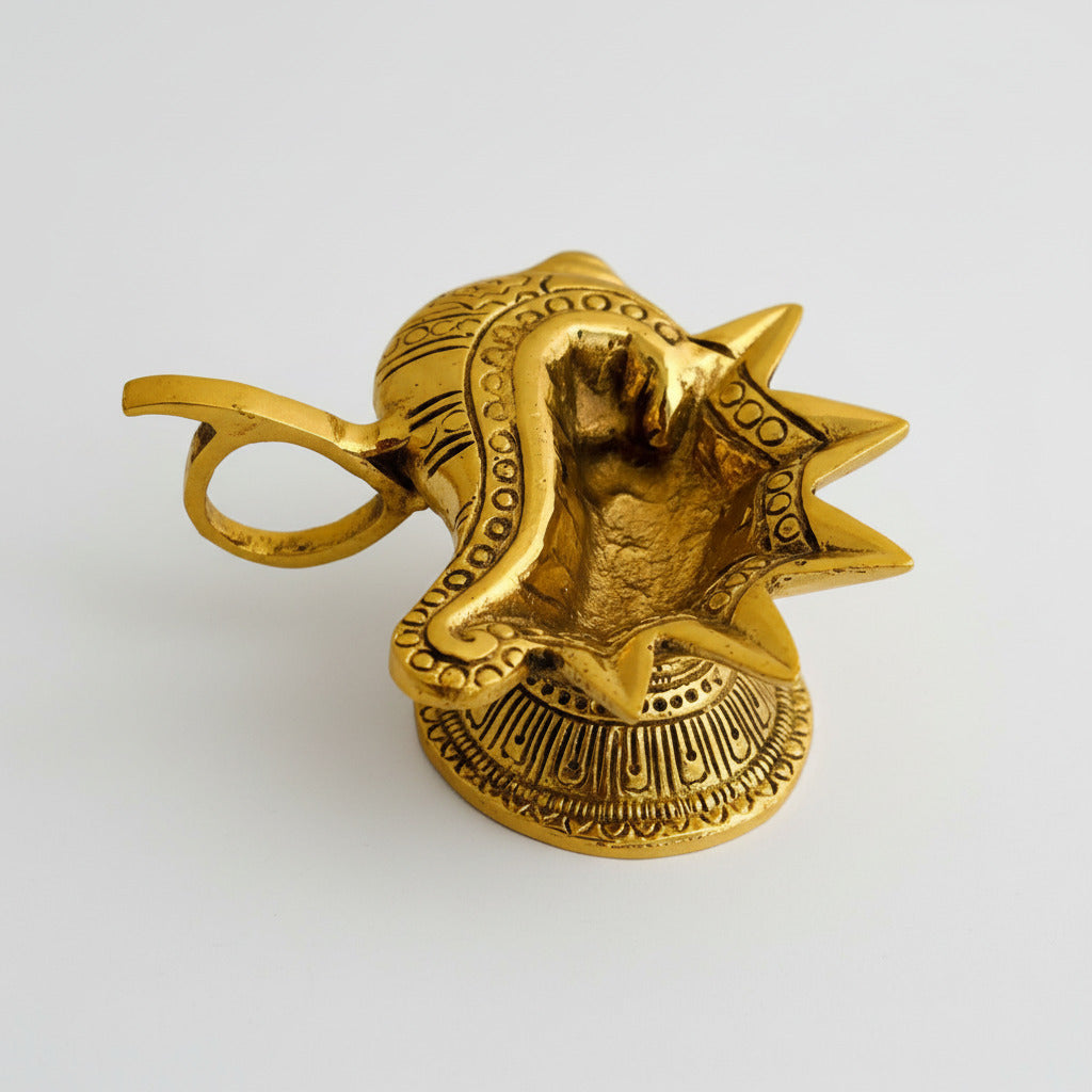 Shankh Diya In Brass