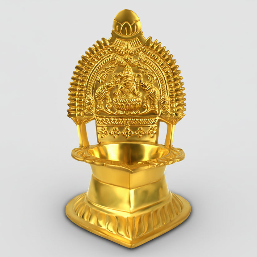 Shree Mahalaxmi Diya In Brass-Set of 2