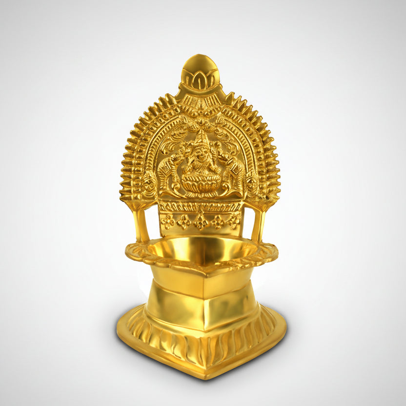 Shree Mahalaxmi Diya In Brass-One Piece
