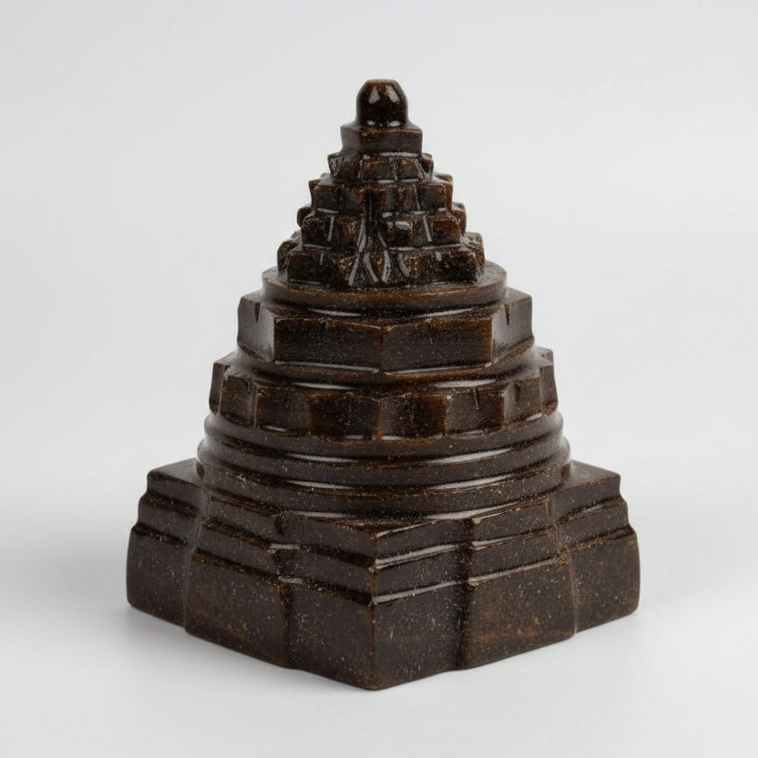 Shree Yantra in Tiger Eye Stone 130 gms