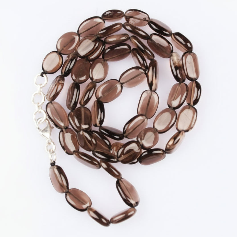 Smoky Quartz Oval Beads-54 Beads