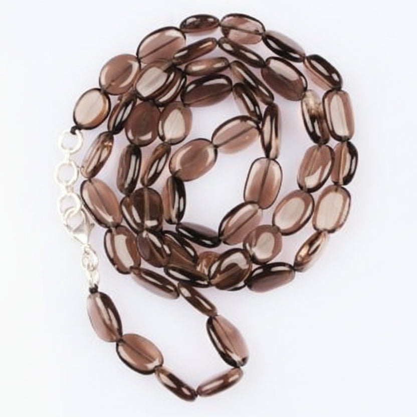 Smoky Quartz Oval Beads-108 Beads