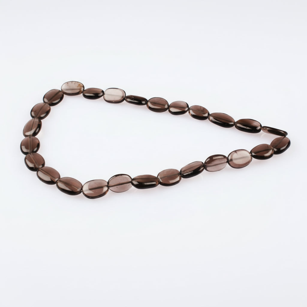 Smoky Quartz Oval Beads-54 Beads