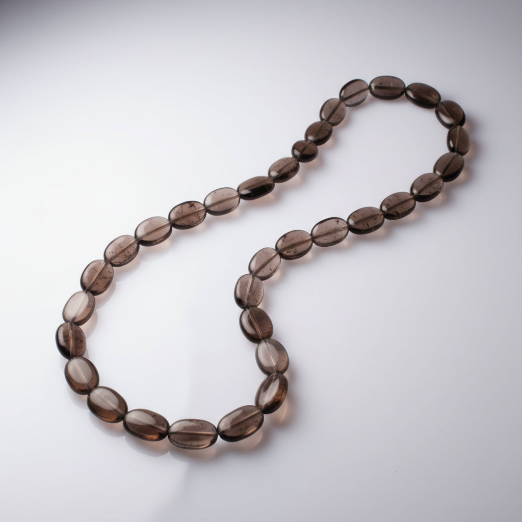 Smoky Quartz Oval Beads-108 Beads