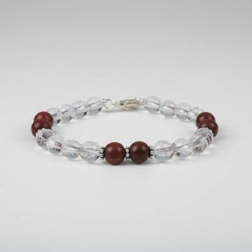 Sphatik and Red Sandalwood Bracelet