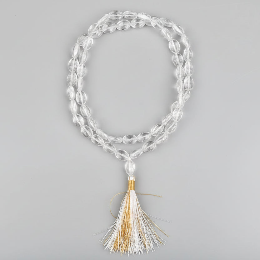 Sphatik Crystal Quartz Oval Mala