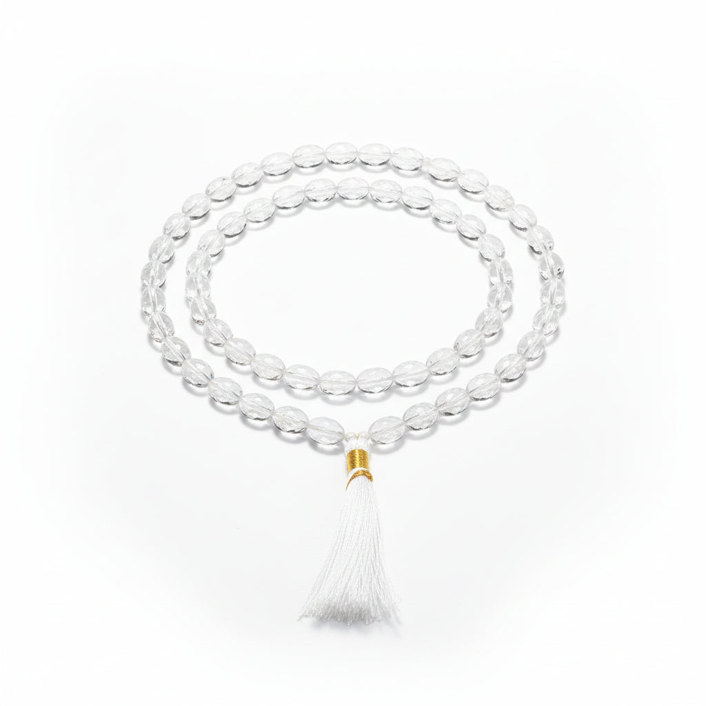 Sphatik Crystal Quartz Oval Mala