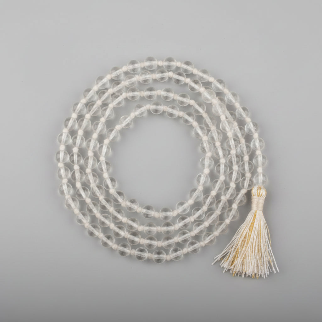 Sphatik Mala in Thread (Size I)-8 mm-With Knots