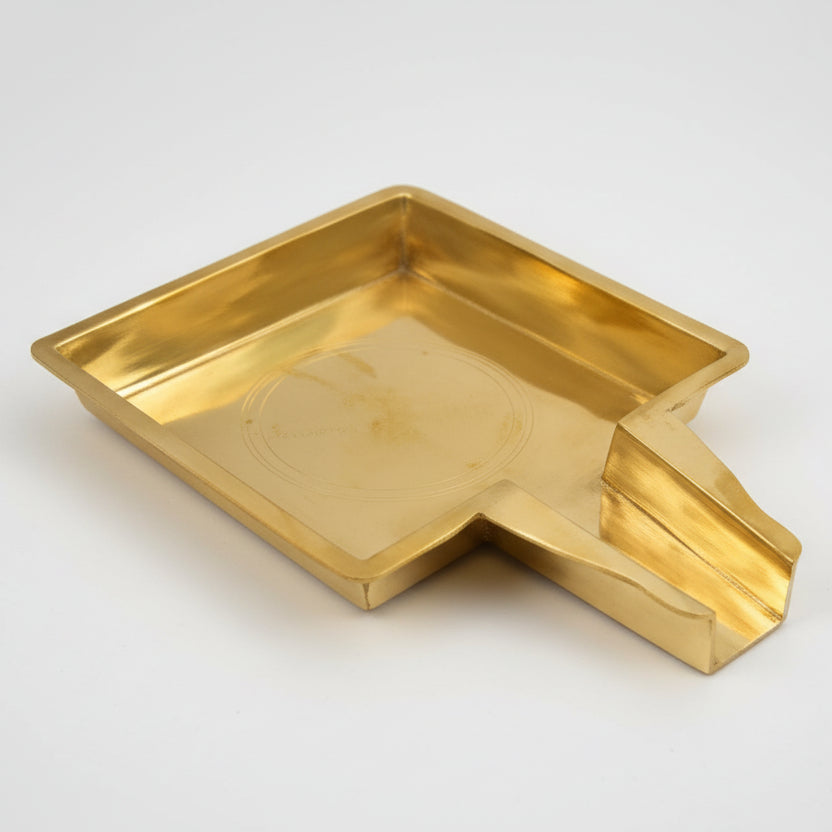 Square Abhishek Tray In Brass-Regular