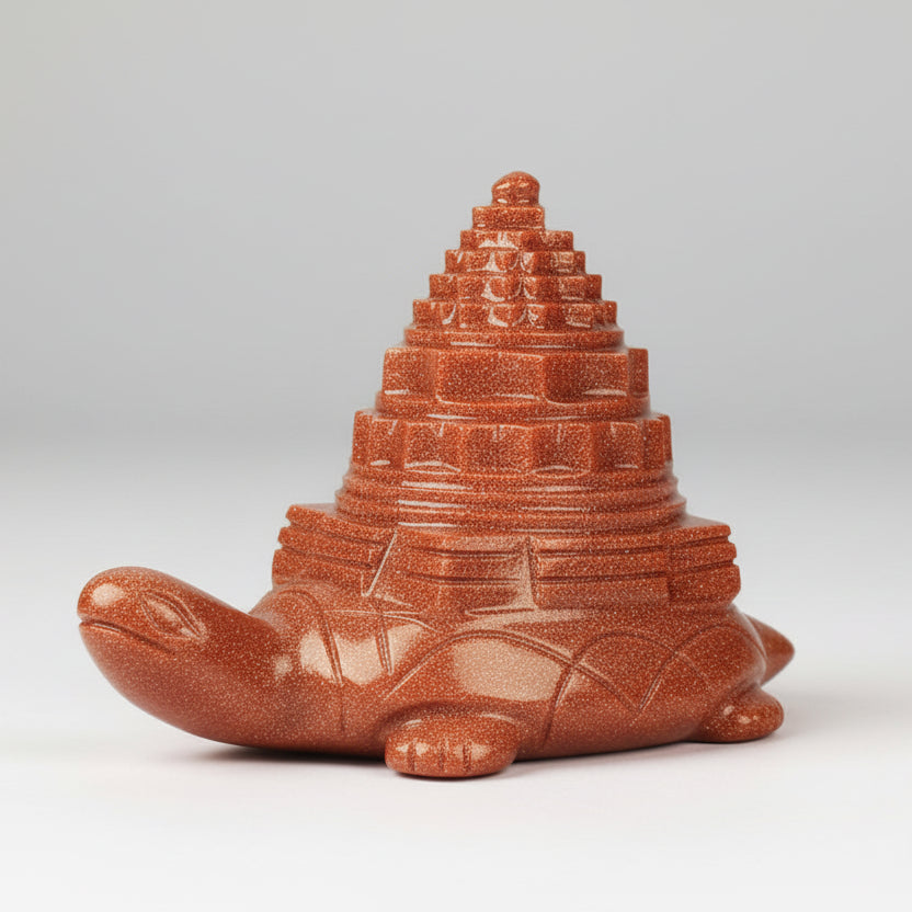 Sun Stone Shree Yantra on Tortoise