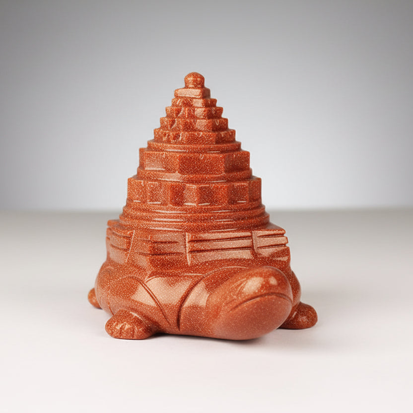 Sun Stone Shree Yantra on Tortoise