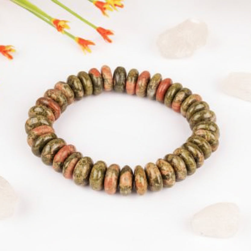 Unakite Bracelet (Elliptical Beads)