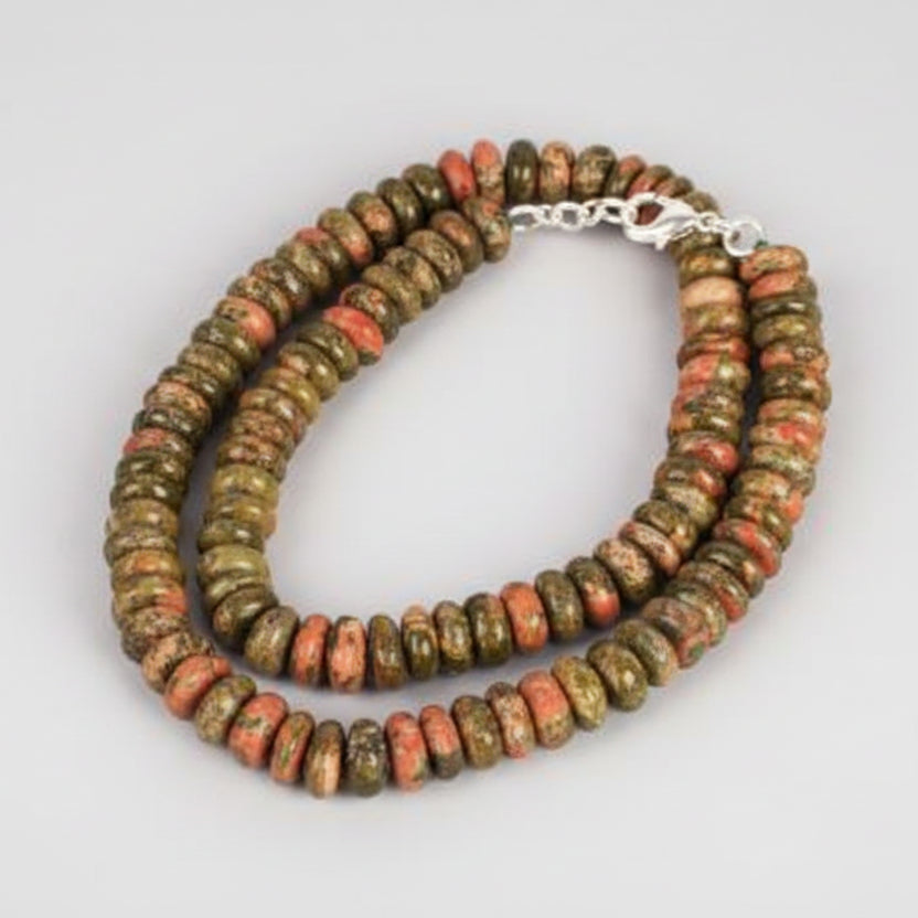 Unakite Necklace (Elliptical Beads)