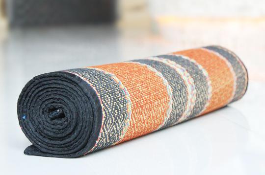 Kusha Grass Mat With Thread Work (76 X 36 Inches)-Blue