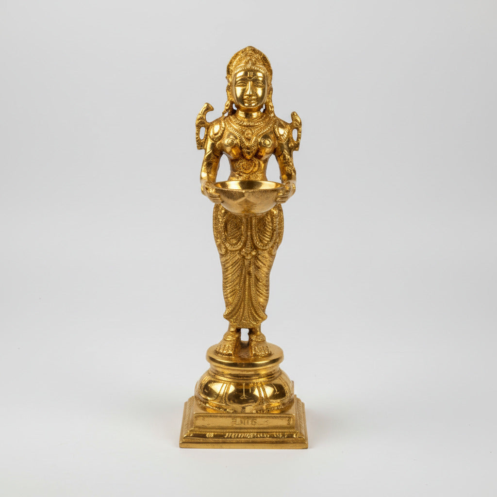 Welcome Oil Lamp In Brass-One Piece
