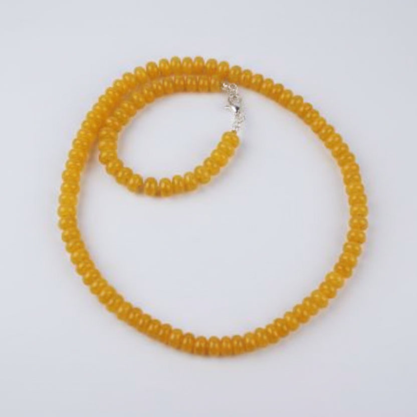 Yellow Agate Necklace (Elliptical Beads)