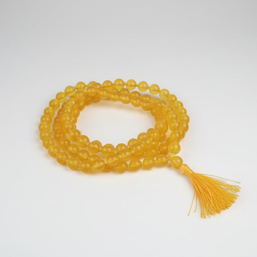 Yellow Jade Mala (8 mm)-108+1 Beads