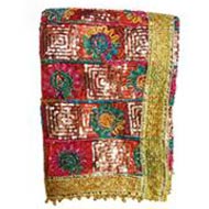 Lace Work Chunri-Yellow