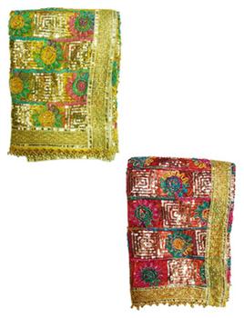 Lace Work Chunri-Yellow