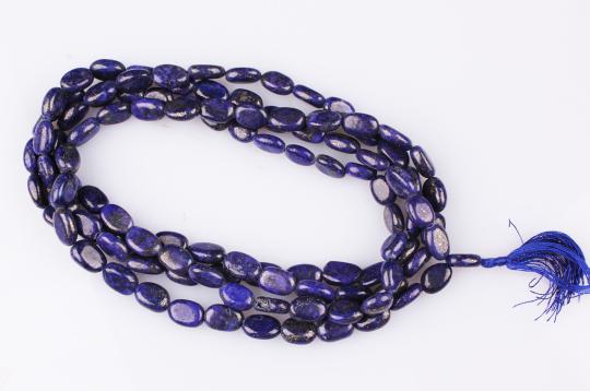 Lapis Lazuli Oval Mala (7 mm)-108+1 Beads