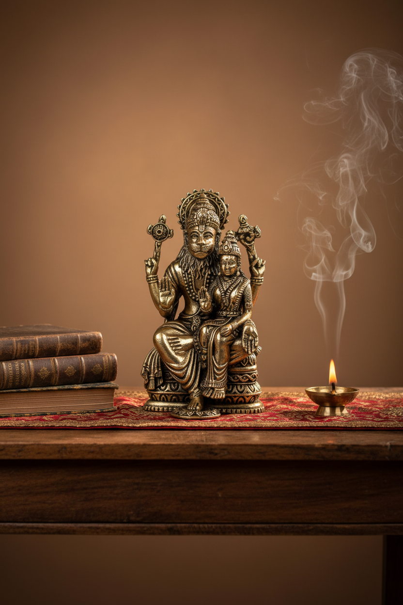Laxmi Narsimha Ashtadhatu Idol - Premium Studio Scene