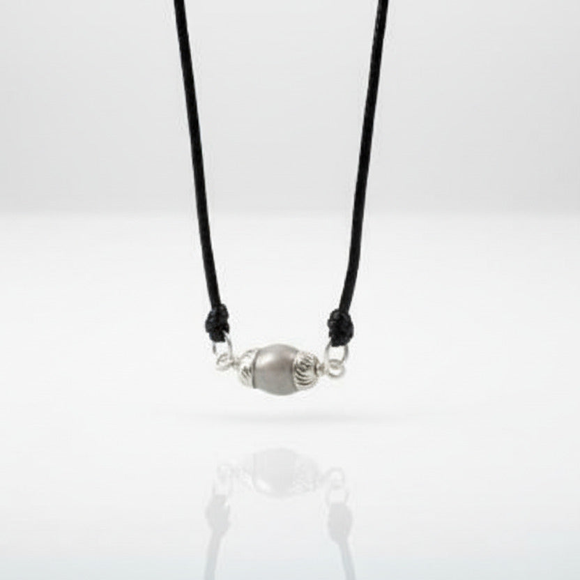 Lingam shape Parad Gutika Pendent with Silver capping-17 to 18 mm