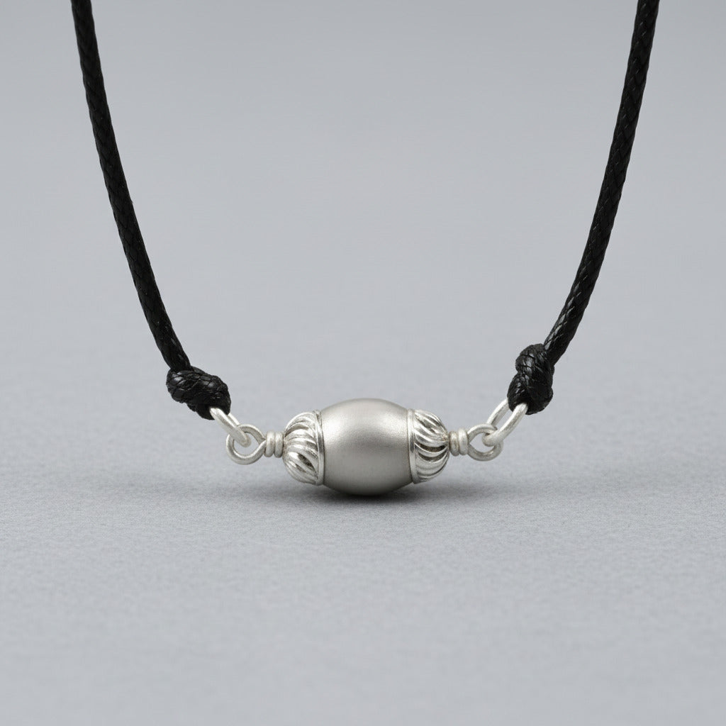 Lingam shape Parad Gutika Pendent with Silver capping-17 to 18 mm
