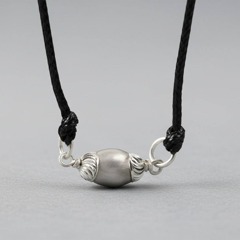 Lingam shape Parad Gutika Pendent with Silver capping-22 to 24 mm