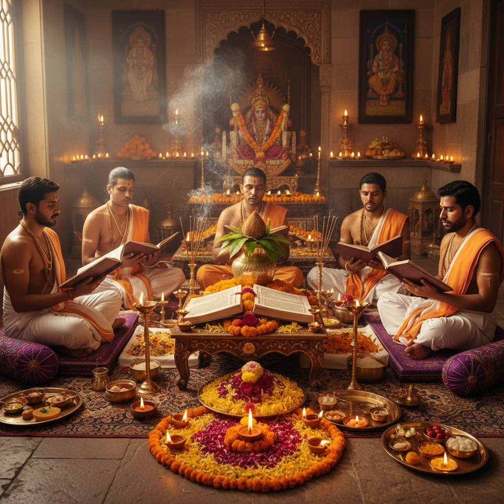 lords Akhand Ramayana Path,  6 pandits, square img