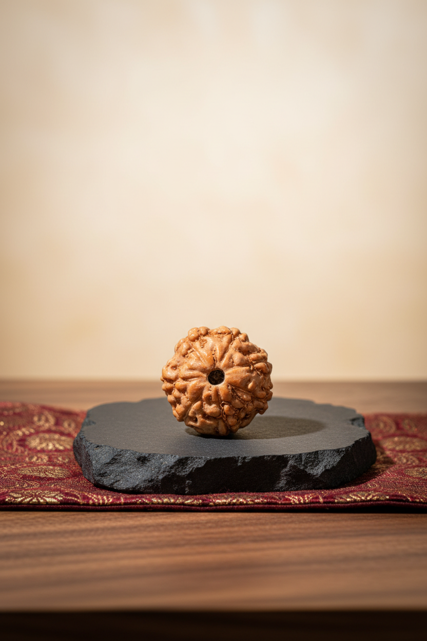 7 Mukhi Premium Java Indonesian Rudraksha Bead 12 mm Small - ManiMonk